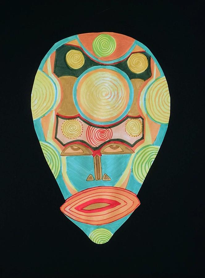Mask of Rotation Mixed Media by Sala Adenike