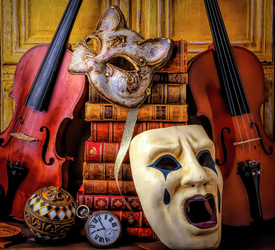 Masks And Violins Photograph by Garry Gay