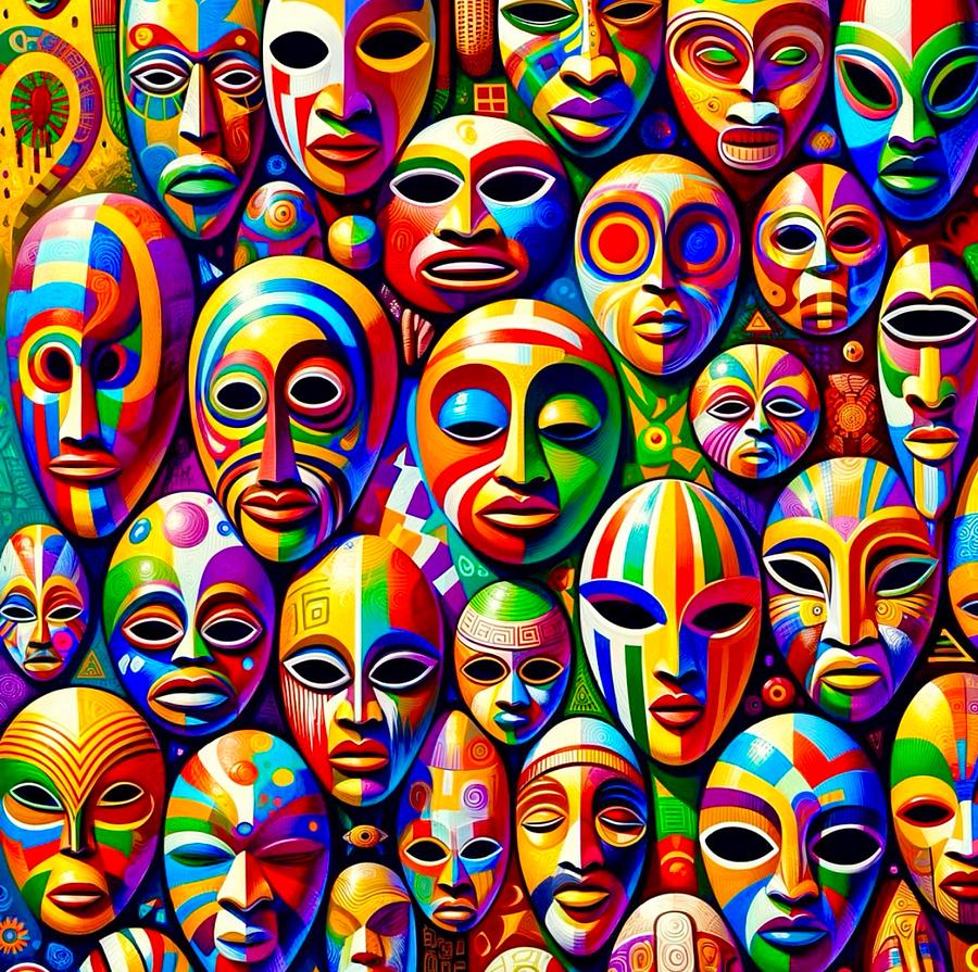 Masks Painting by Emeka Okoro
