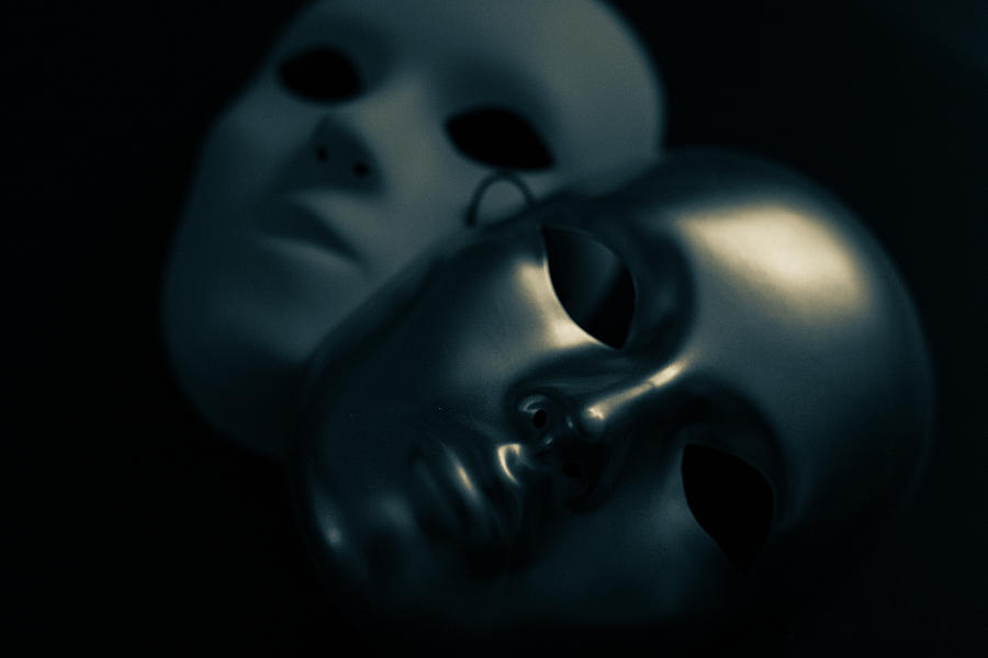 Masks in Blue Photograph by Amelia Pearn