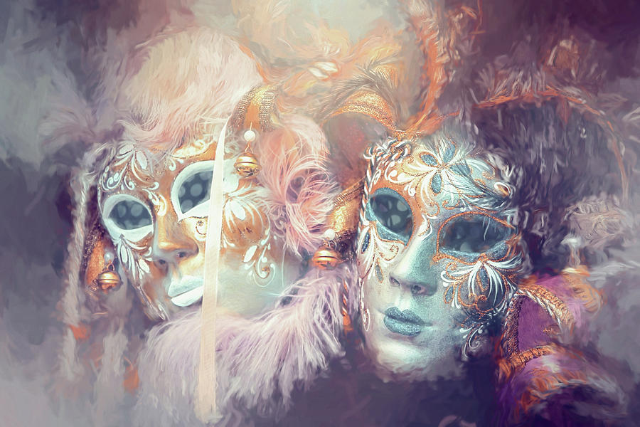 Fantasy Photograph - Masks of Venezia Dainty Peaches by Carol Japp