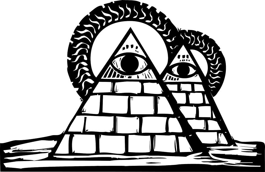 Business Drawing - Masonic Pyramids by Jeffrey Thompson