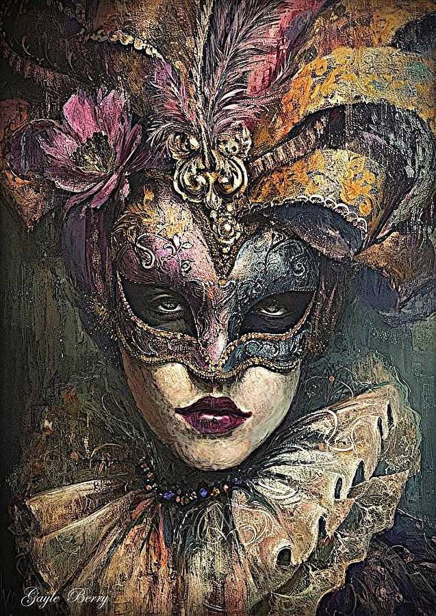 Masquerade Portrait 055 Mixed Media by Gayle Berry - Fine Art America