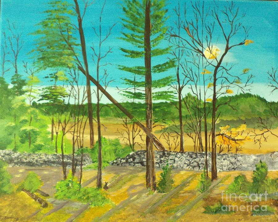 Mass. Woods Trail  # 184 Painting by Donald Northup