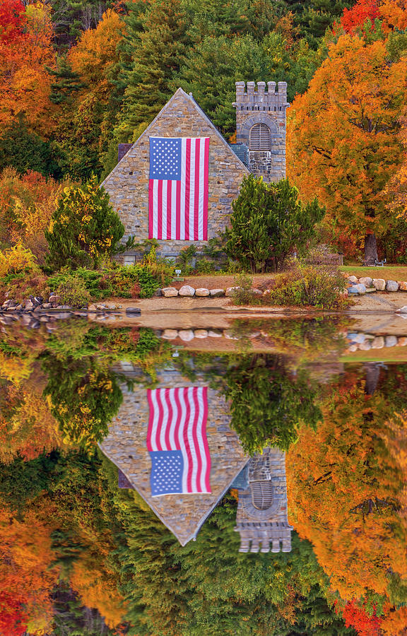 Massachusetts Fall Foliage At The Old Stone Church Photograph by Juergen Roth