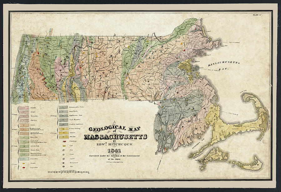 Massachusetts Geological Map 1841 Photograph by Phil Cardamone