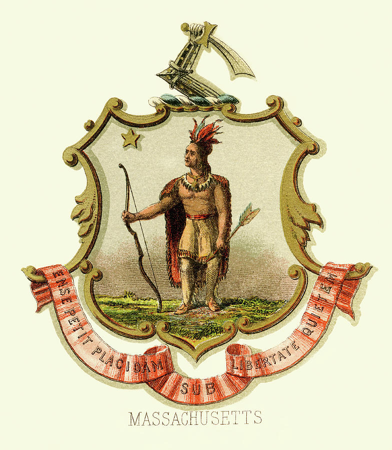 Massachusetts State Arms Of The Union 1876 Painting