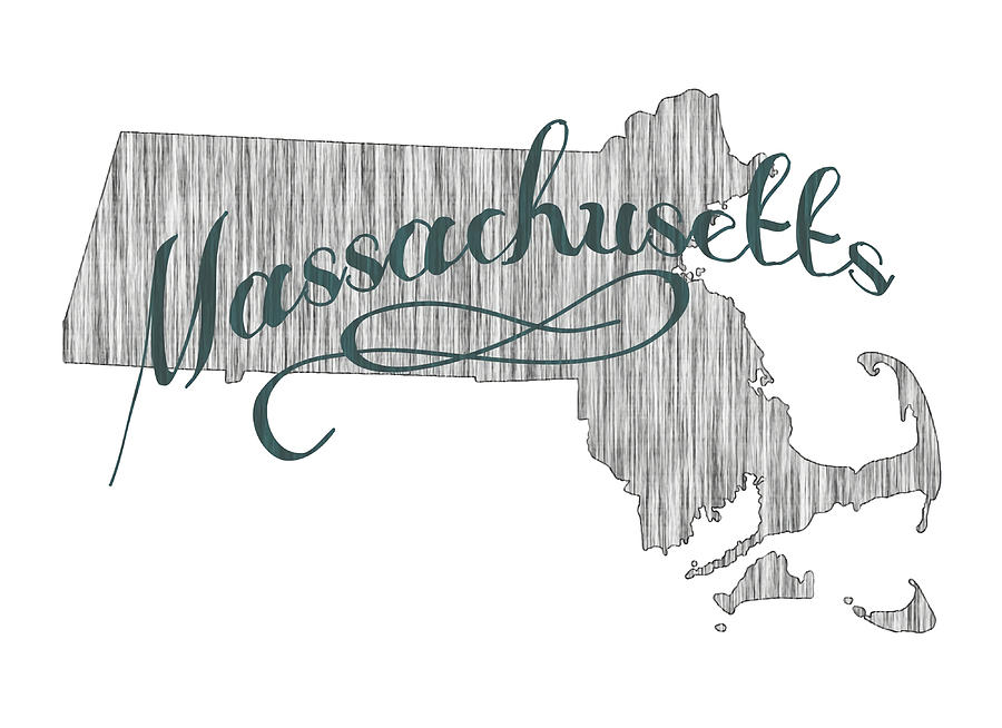 Massachusetts State Typography Poster 80s Painting by White Palmer ...