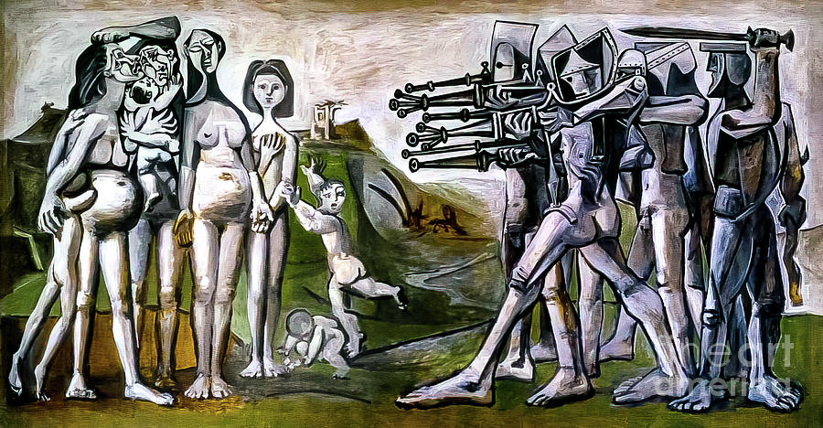 Massacre in Korea by Pablo Picasso 1951 Painting by Pablo Picasso