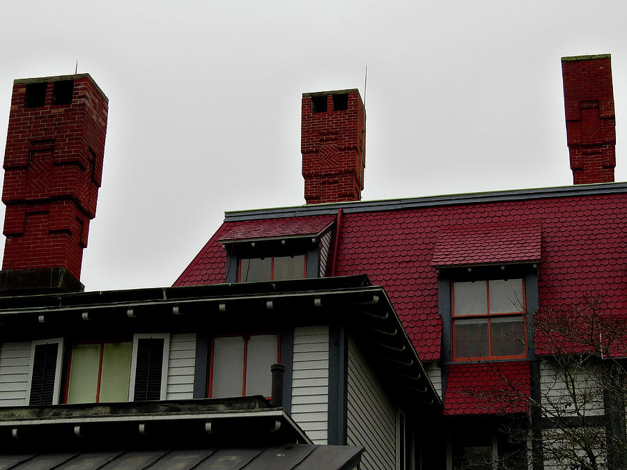 Massive Chimneys of the Emlen Physick House in Cape May New Jersey Photograph by Linda Stern