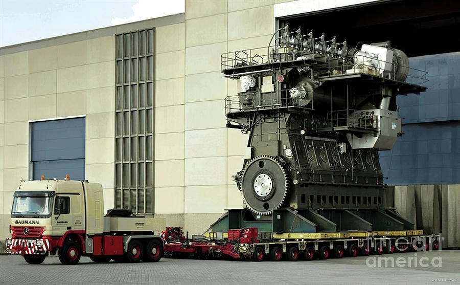 Massive Engine at Japanese Factory Photograph by Retrographs