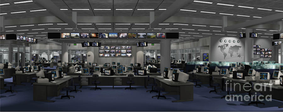 Massive Newsroom Photograph by Richard Lund