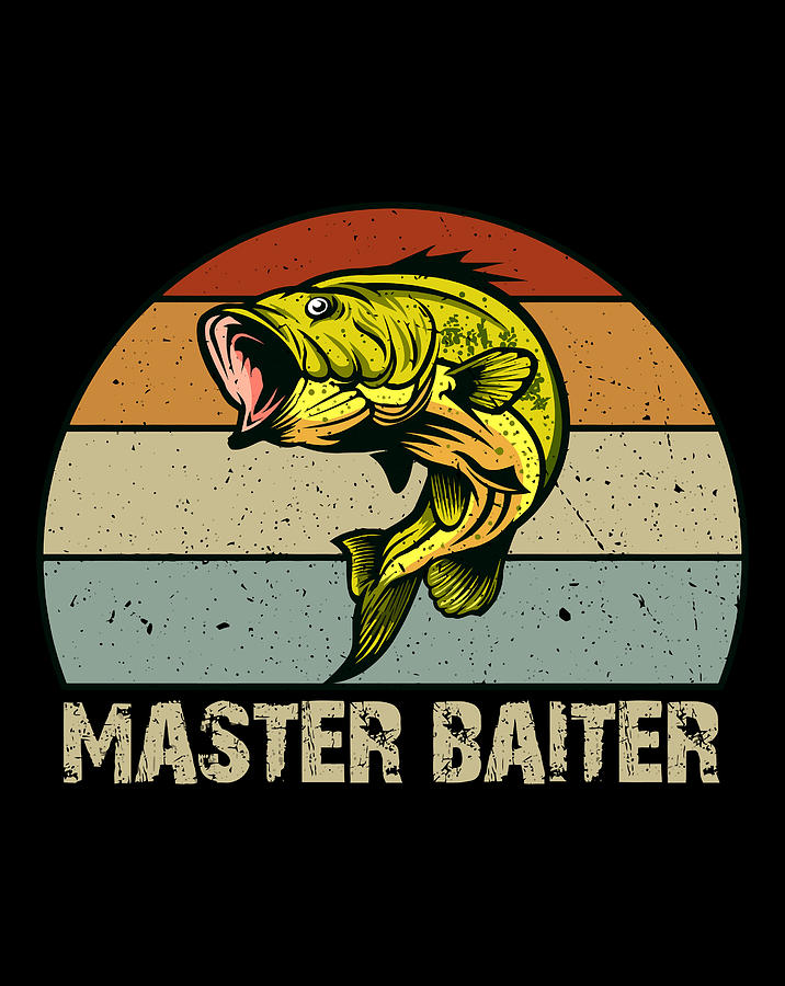 Master Baiter Funny Bass Fishing Gifts For Men Dads Gift Items Digital ...