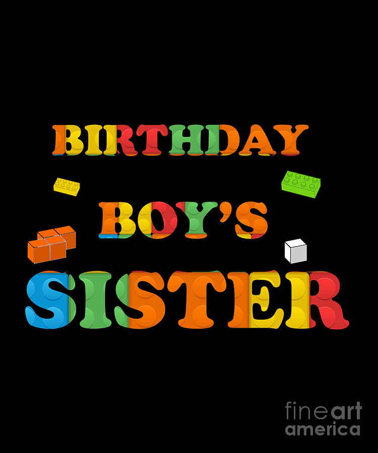 Master Builder Block construction Birthday Boys Sister Digital Art by ...