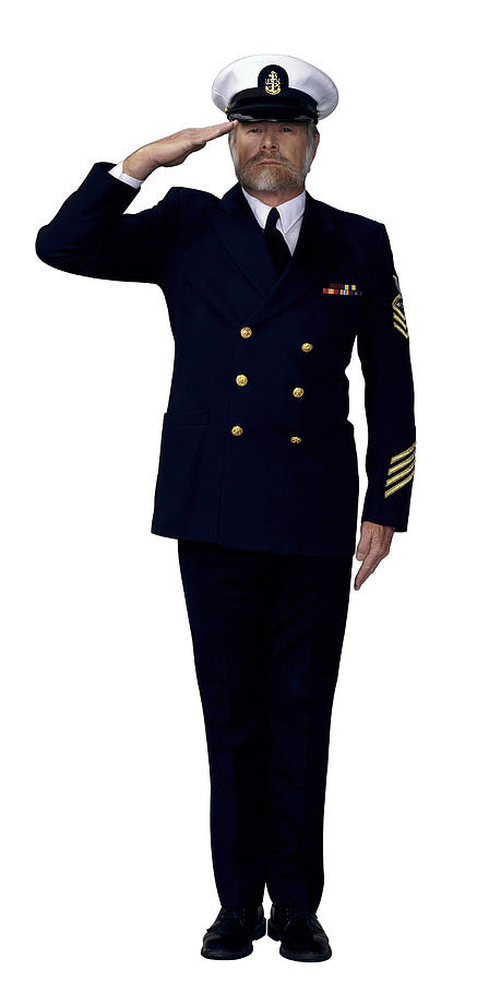 Master Chief Petty Officer Salutes Photograph by Glyn Jones/Corbis/VCG