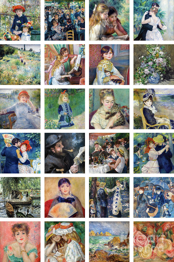 Masterpieces 6x4 Grid Collage - Renoir Photograph by Pierre-Auguste ...