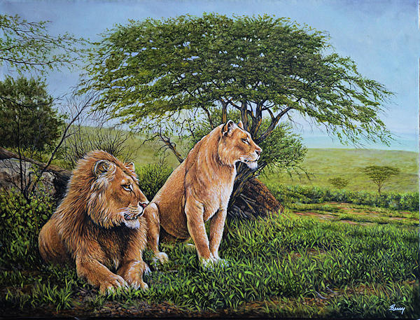 Masters of the Serengeti Painting by Charles Berry