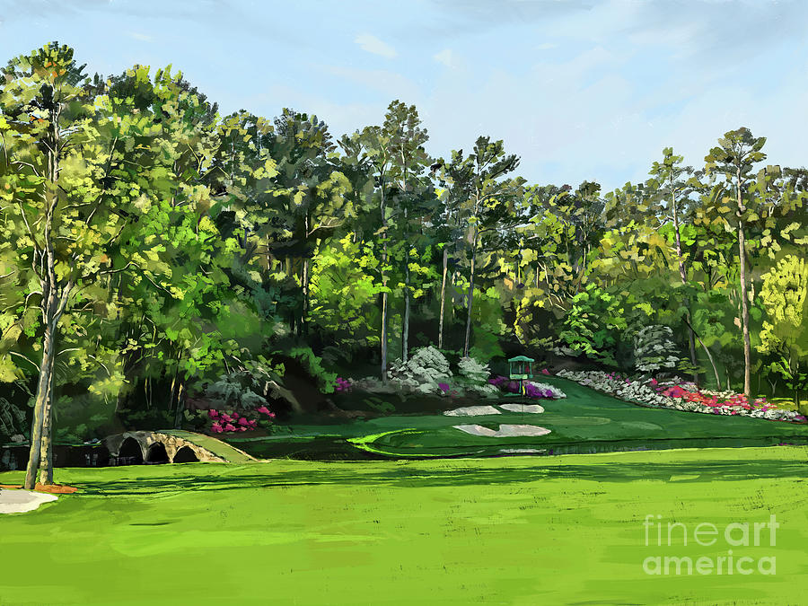 Masters The 12th Hole At Augusta National Painting By Tim Gilliland