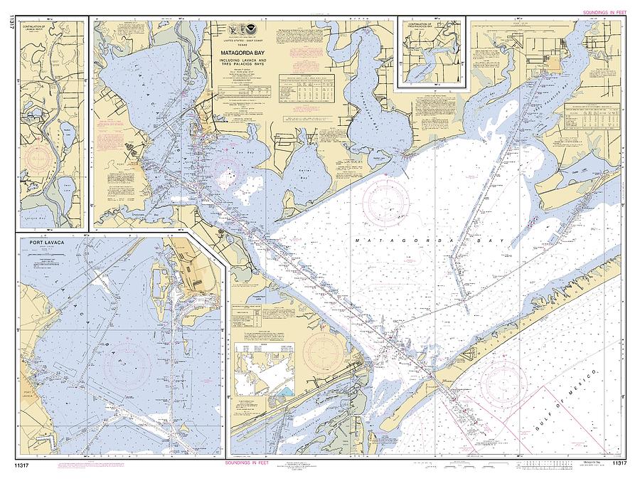 Matagorda Bay Including Lavaca And Tres Palacios Bays Texas, Noaa Chart ...