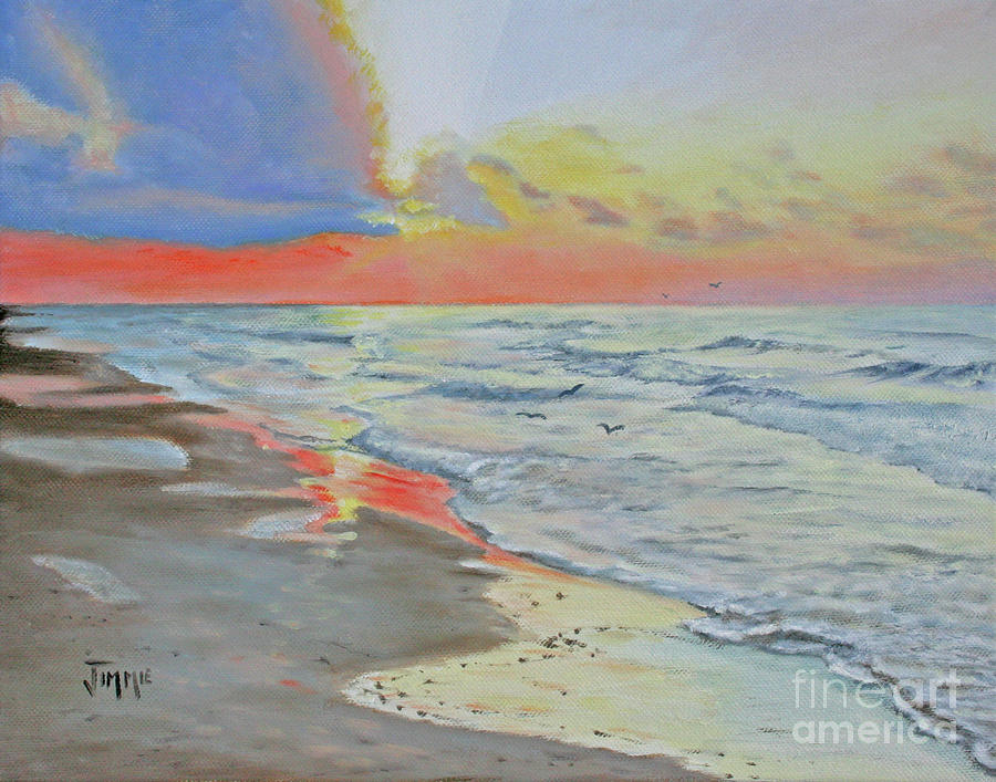 Matagorda Beach Sunrise Painting by Jimmie Bartlett