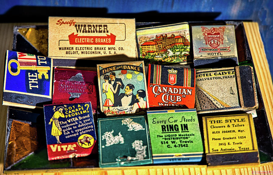 Matchbooks From The 50s And 60s Photograph by Rene Vasquez