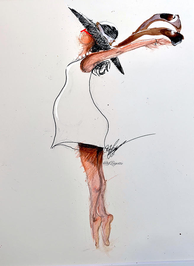 Maternal Praise Dancer Drawing by C F Legette