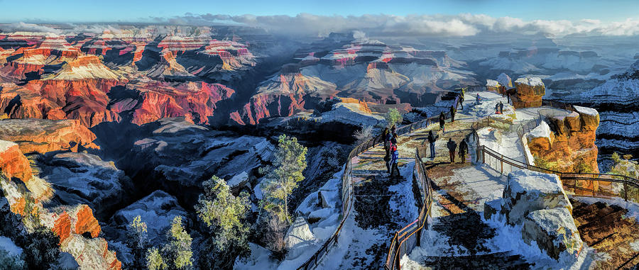 Grand Canyon National Park Painting - Mather Point Winter Panorama by Christopher Arndt