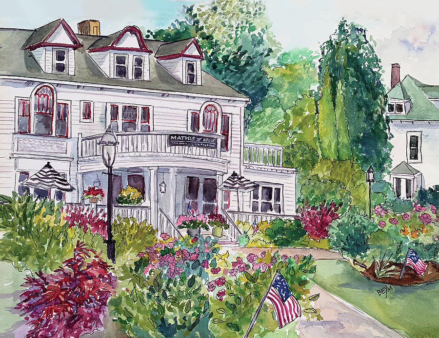Mathis House - Toms River Painting by Clara Sue Beym