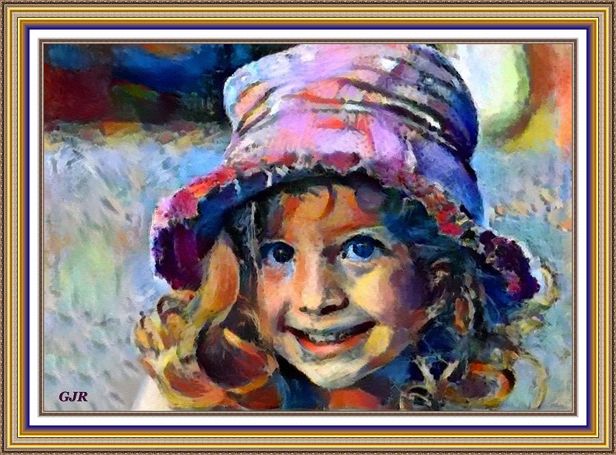 Matissecalia - Girl With Hat - Catus 2 No. 1 L A S  - With Printed Frame. Digital Art by Gert J Rheeders