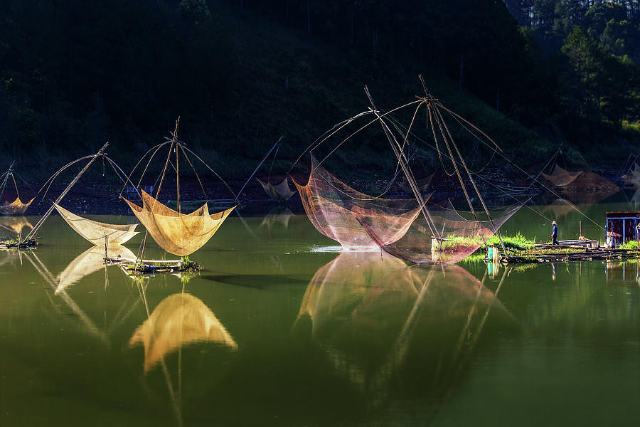 Matrix Fishing Nets Photograph by Khanh Bui Phu