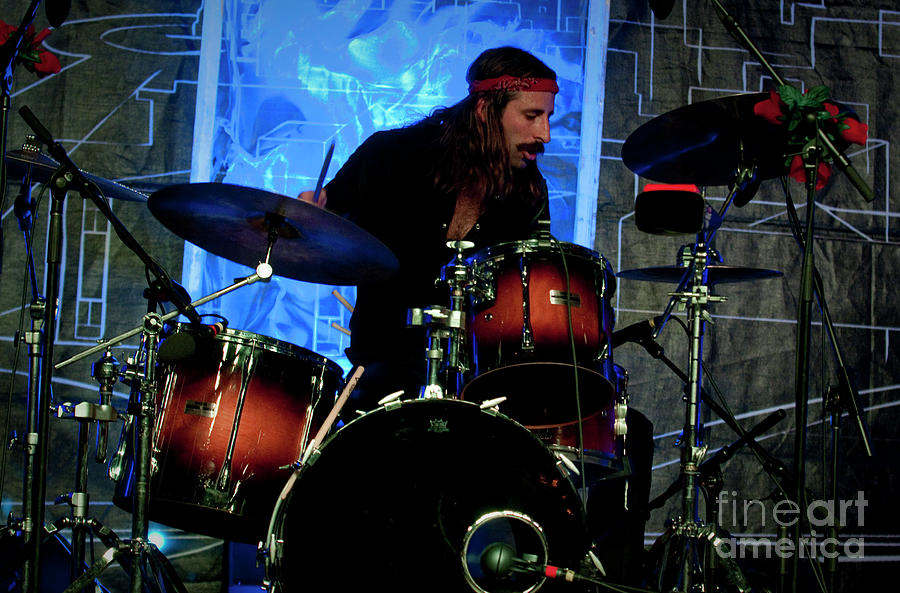 Matt Burr on Drums with The Nocturnals at Bele Chere Festival Photograph by David Oppenheimer