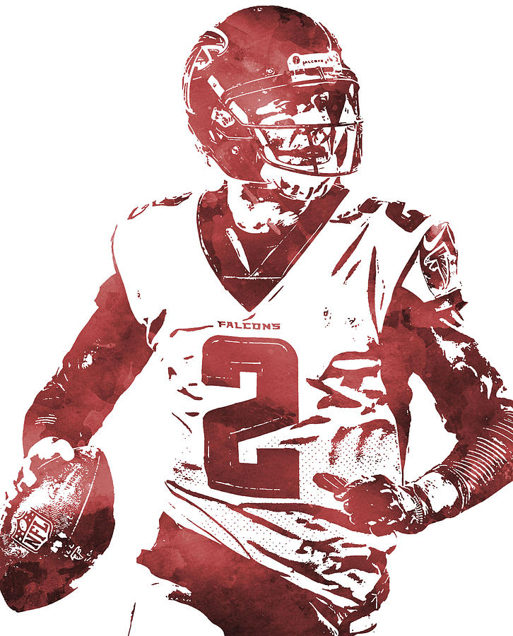 Matt Ryan Atlanta Falcons Watercolor Strokes Pixel Art 100 Canvas Print /  Canvas Art by Joe Hamilton - Pixels Canvas Prints