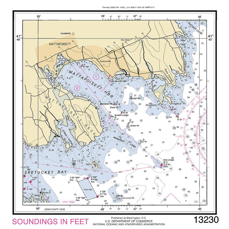 Mattapoisett Harbor Massachusetts Custom Chart 13230_4, Noaa Chart