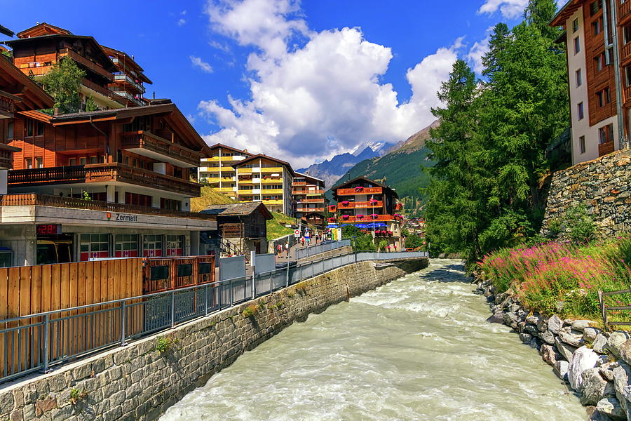 Matter Vispa river in Zermatt, Switzerland Photograph by Elenarts - Elena Duvernay photo