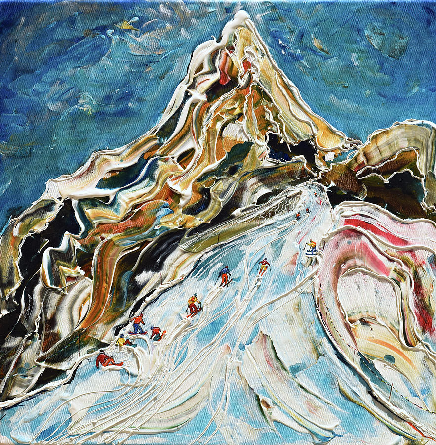 Matterhorn Cervinia Side Painting by Pete Caswell