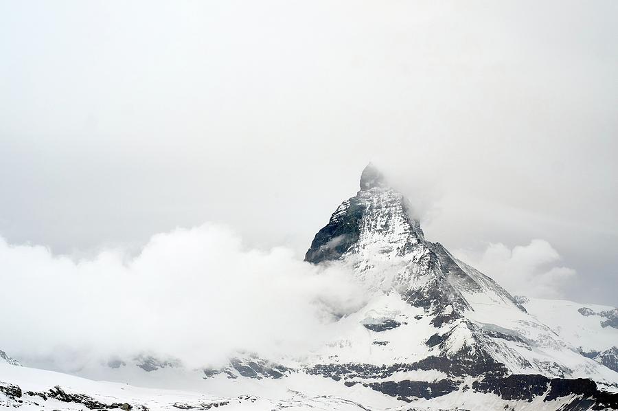 Matterhorn The Weather Change In Minutes - Snow Covered Mountain Photograph