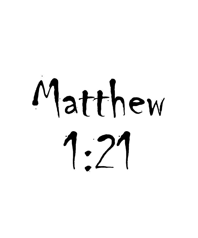 Matthew 1 21 Bible Verse Title Digital Art By Vidddie Publyshd - Fine ...