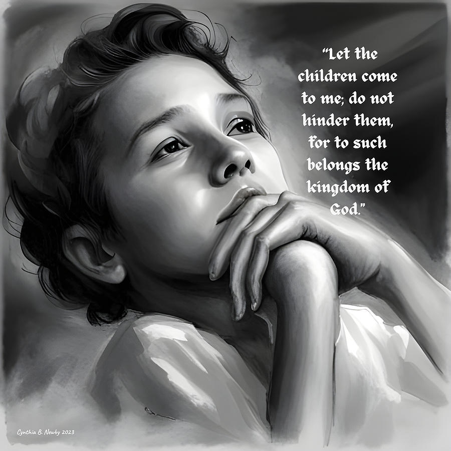 Matthew 19 Verse 14 Digital Art by Cindy's Creative Corner - Fine Art ...