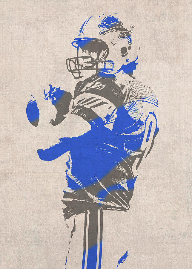 Matthew Stafford Mixed Media - Matthew Stafford Detroit Lions Colorful Minimalist Vector Athletes Sports Series by Design Turnpike