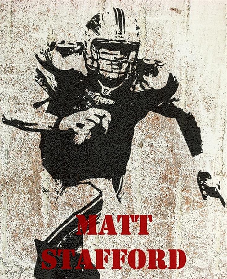 Matthew Stafford Poster Detroit Lions Hand Drawn Poster Canvas 