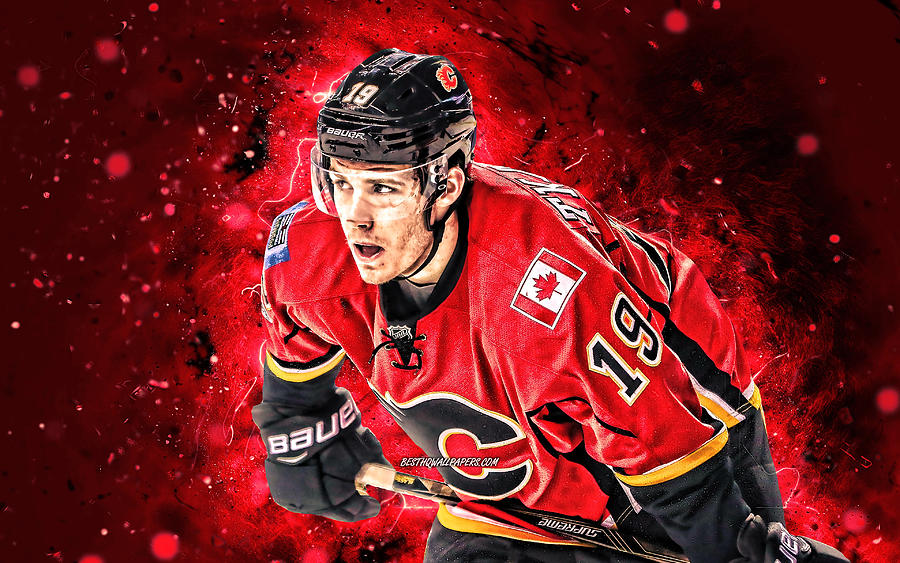 Matthew Tkachuk 4k Calgary Flames NHL hockey players red neon lights ...