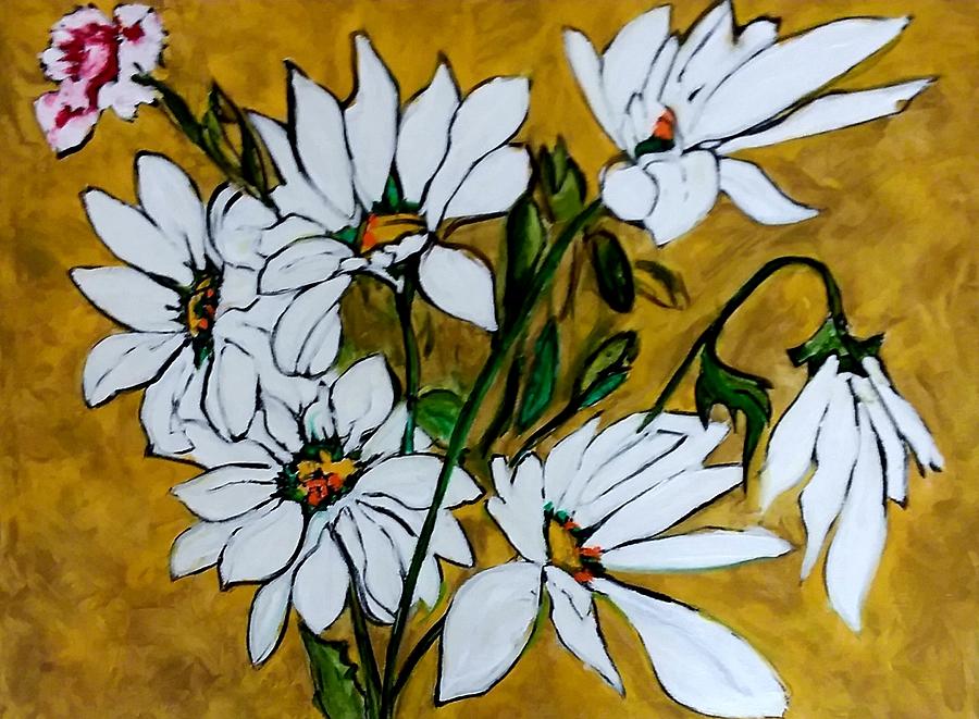 Daisys #1 Painting by Greta Gnatek Redzko