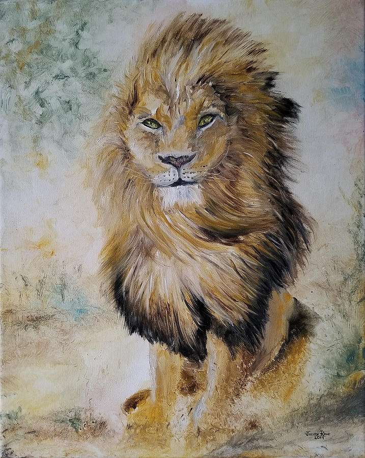 Matthews Lion Painting by Judith Rhue