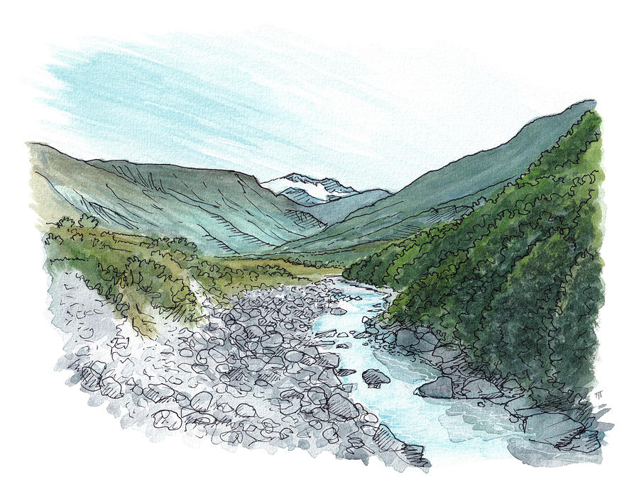 Matukituki Valley Painting by Tom Napper