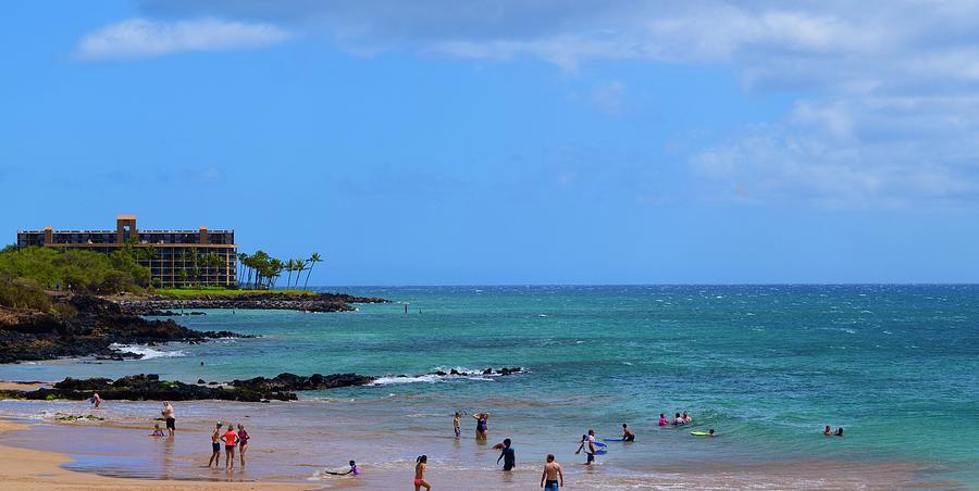 Ulua Beach-Panoramic view,Maui Photograph by Bnte Creations