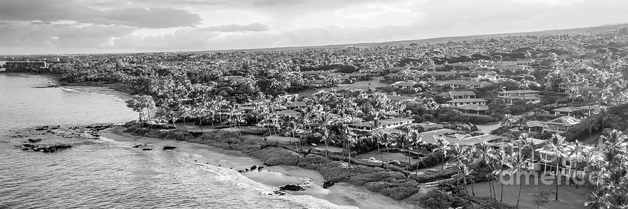 Maui Hawaii Aerial Black and White Panorama Photo Photograph by Paul Velgos