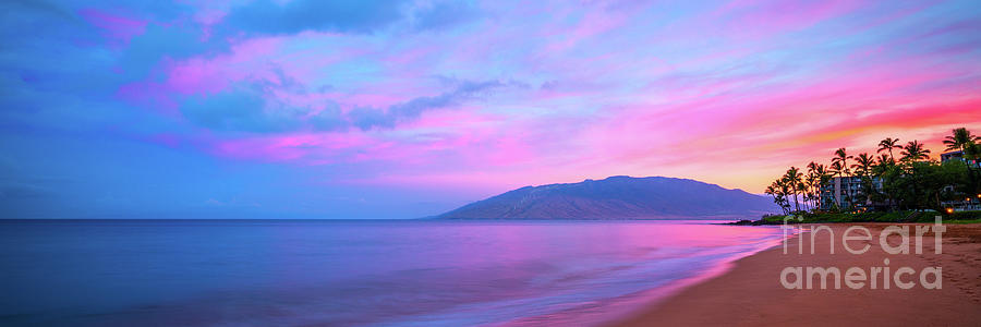 Maui Hawaii Kamaole Beach Sunrise Panorama Photo Photograph by Paul Velgos