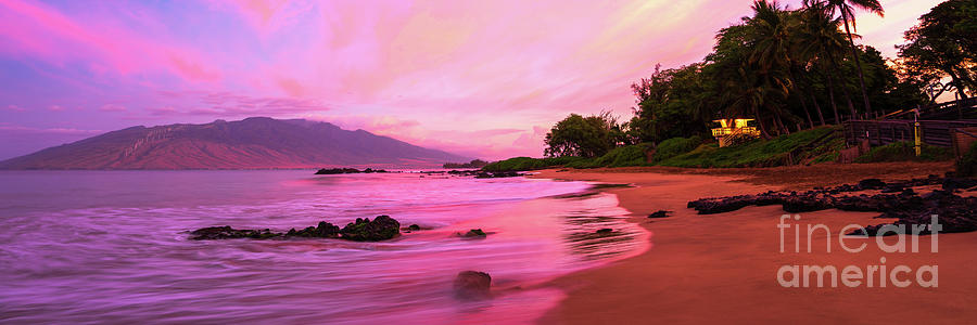 Maui Hawaii Sunrise at Kamaole Beach Panoramic Photo Photograph by Paul Velgos