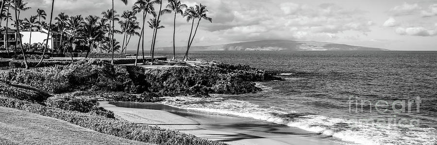 Maui Hawaii Ulua Beach Wailea Makena Black and White Panorama Ph ...