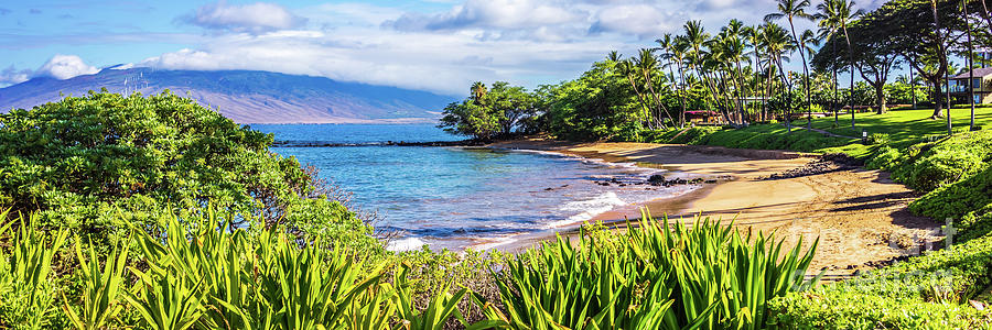 Maui Hawaii Ulua Beach Wailea Makena Panorama Photo Photograph by Paul Velgos